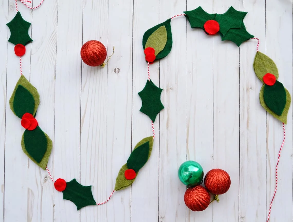 felt leaf garland