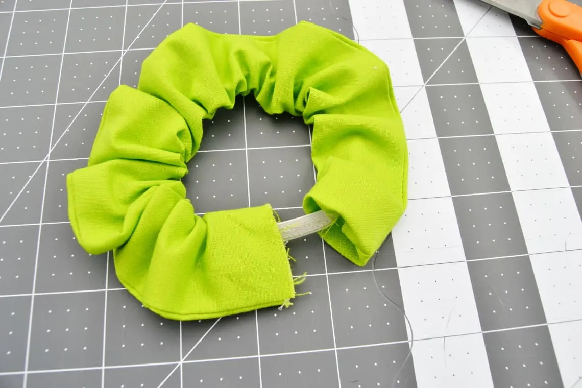 The elastic sewn