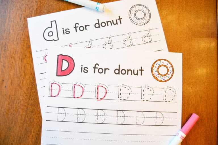 Letter D Tracing Worksheets