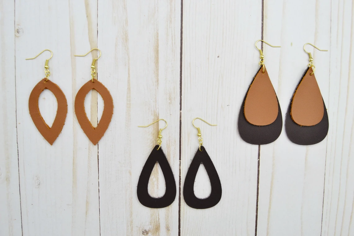 DIY Sculptured 3D Leather Earrings