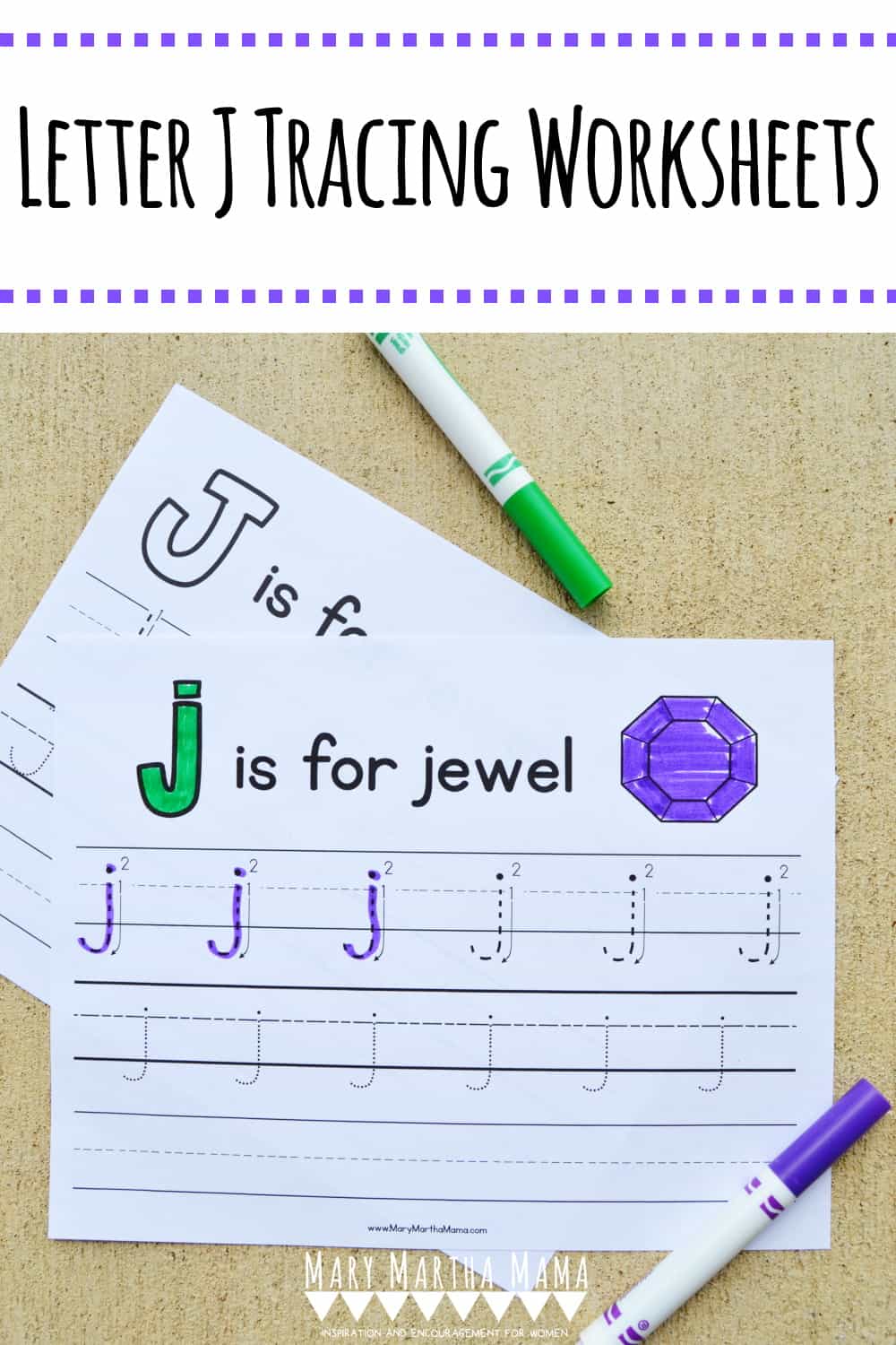 Letter J Tracing Worksheets Mary Martha Mama