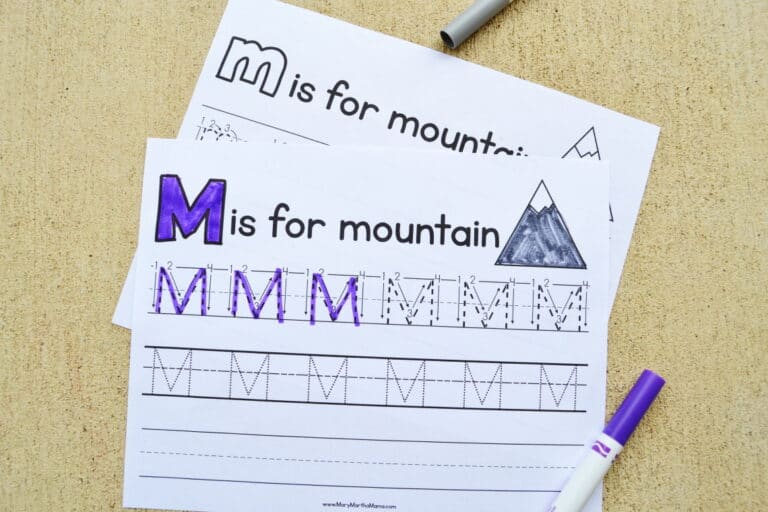 Letter M Tracing Worksheets