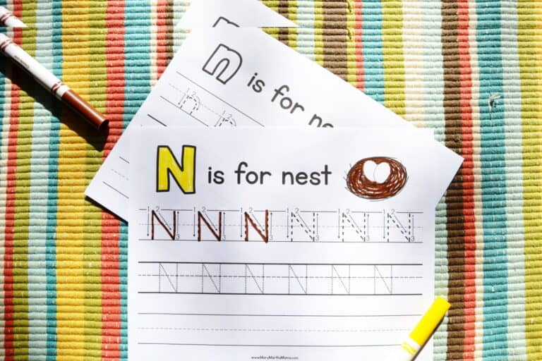 Letter N Tracing Worksheets