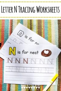 letter n tracing worksheets