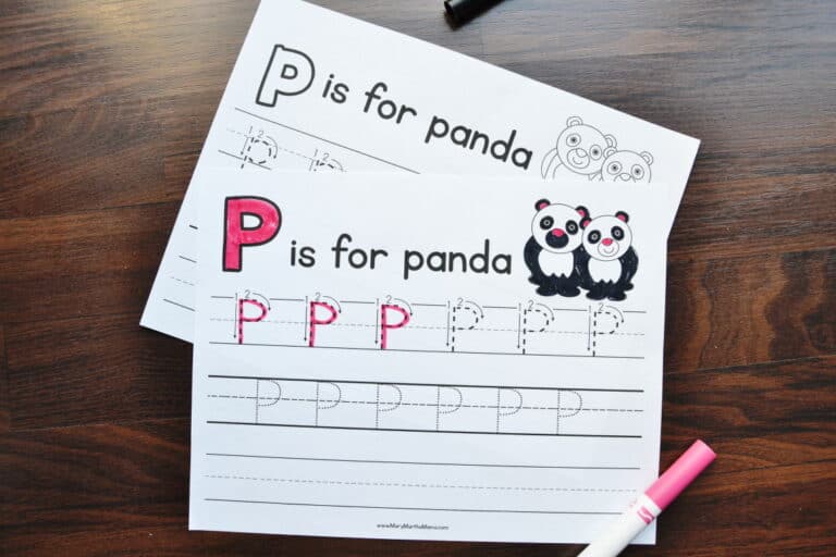Letter P Tracing Worksheets
