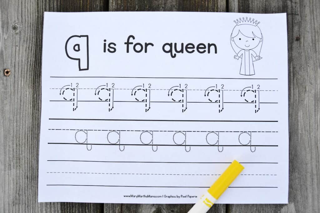 letter q tracing worksheets mary martha mama