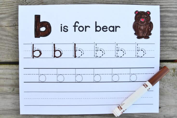 Letter B Tracing Worksheets – Mary Martha Mama