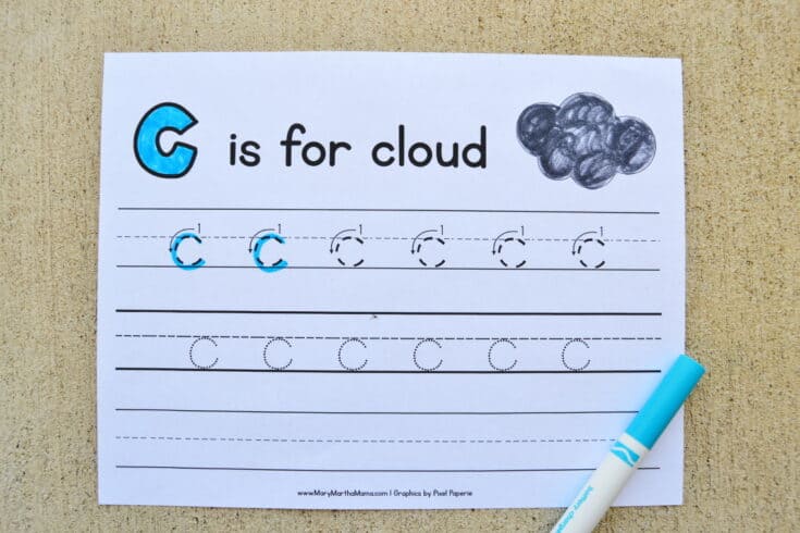letter c tracing worksheets mary martha mama