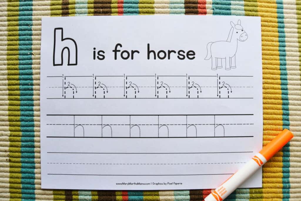 letter h tracing worksheets mary martha mama