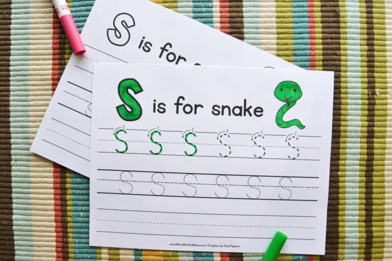 Letter S Tracing Worksheets