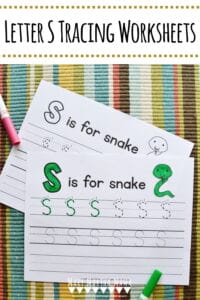 letter s tracing worksheets