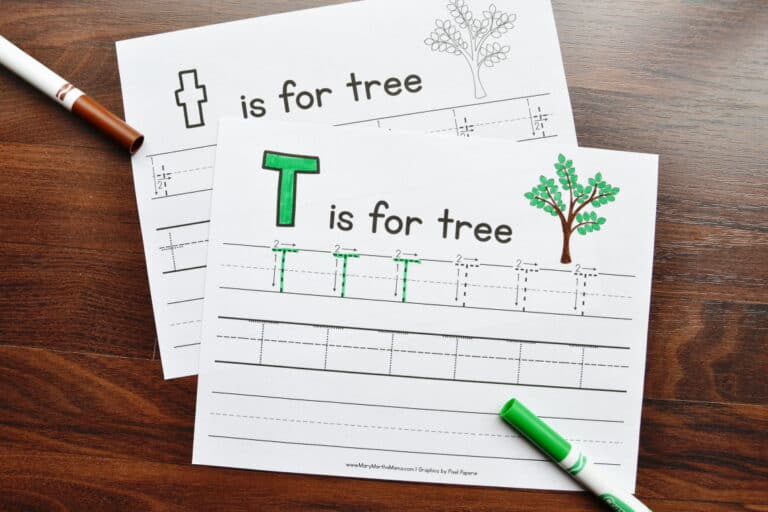 Letter T Tracing Worksheets