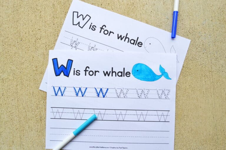 Letter W Tracing Worksheets