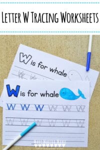 letter w tracing worksheets