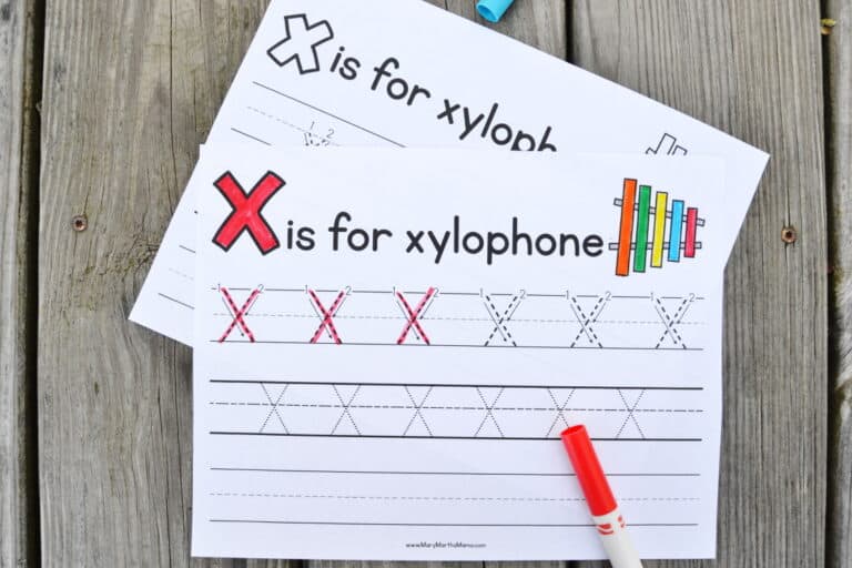 Letter X Tracing Worksheets