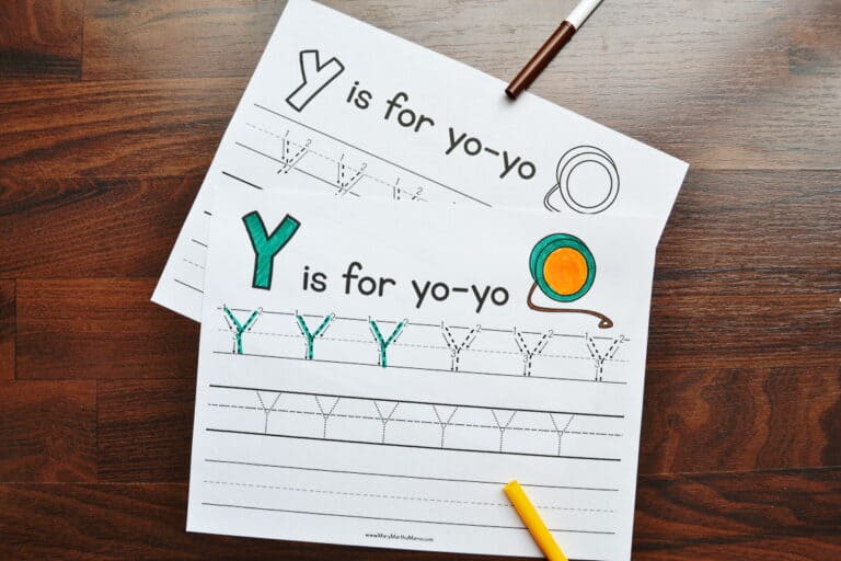 Letter Y Tracing Worksheets