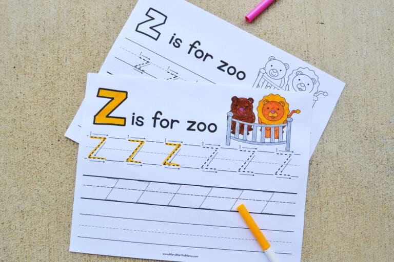Letter Z Tracing Worksheets