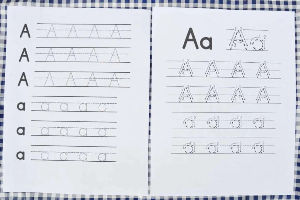 letter tracing worksheets with upper and lower case