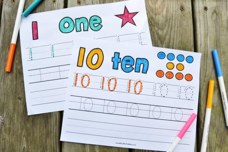 Number Tracing Worksheets 1-10