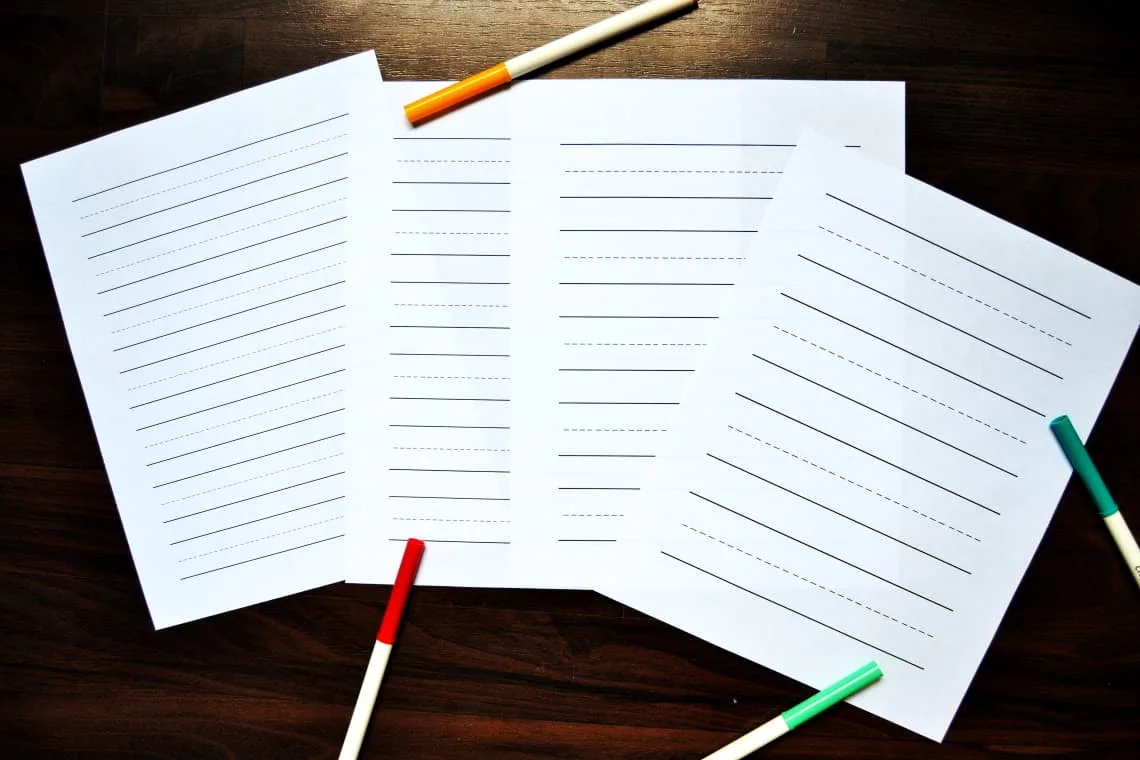 blank handwriting pages- vertical