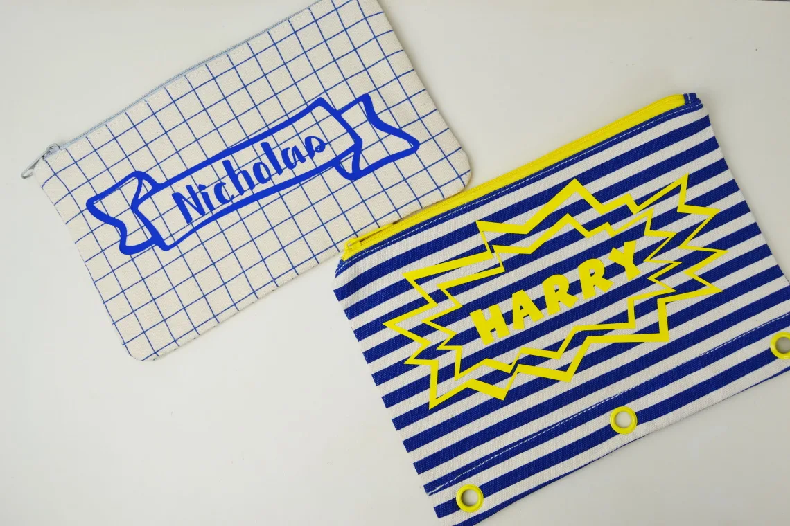 Pencil Pouches personalized with a Cricut