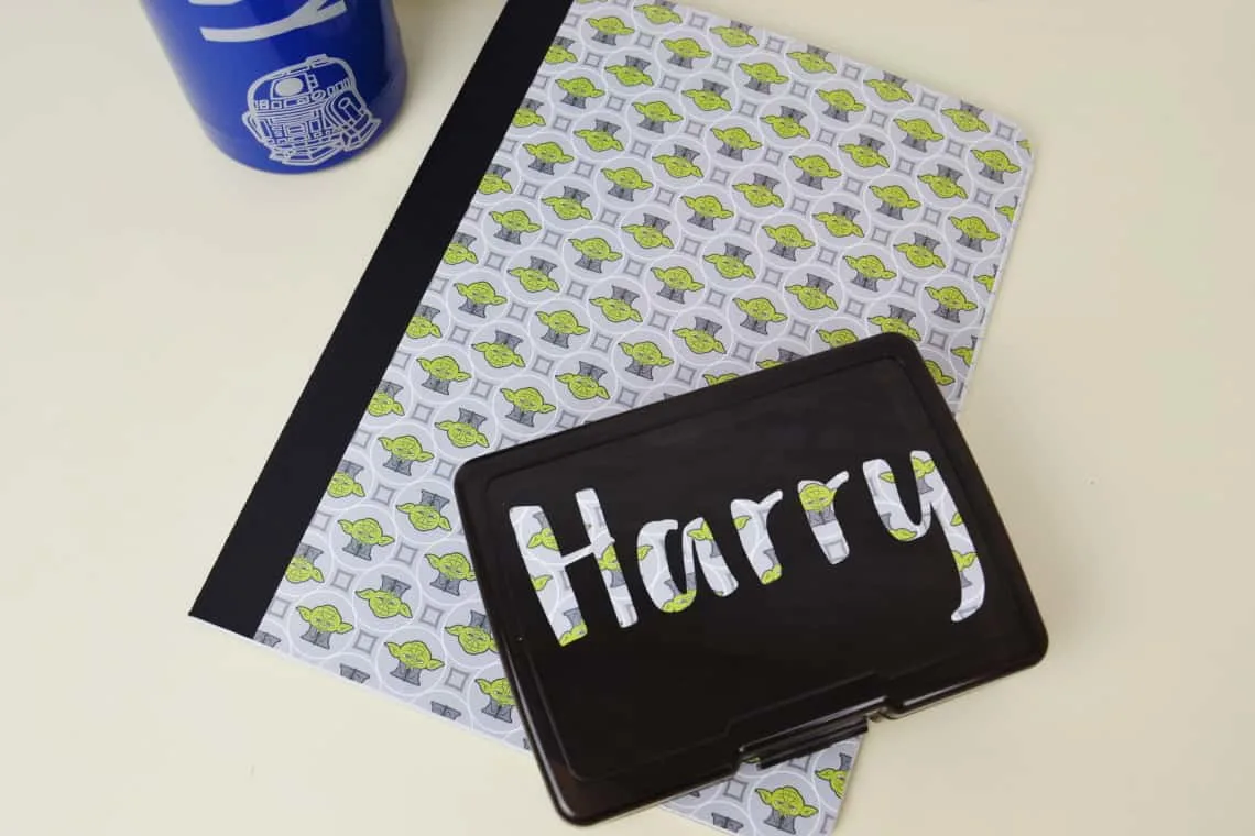 Personalized Star Wars notebook and Flash Card Box