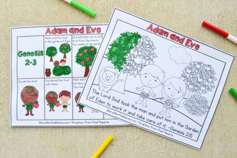 Adam and Eve Coloring Pages
