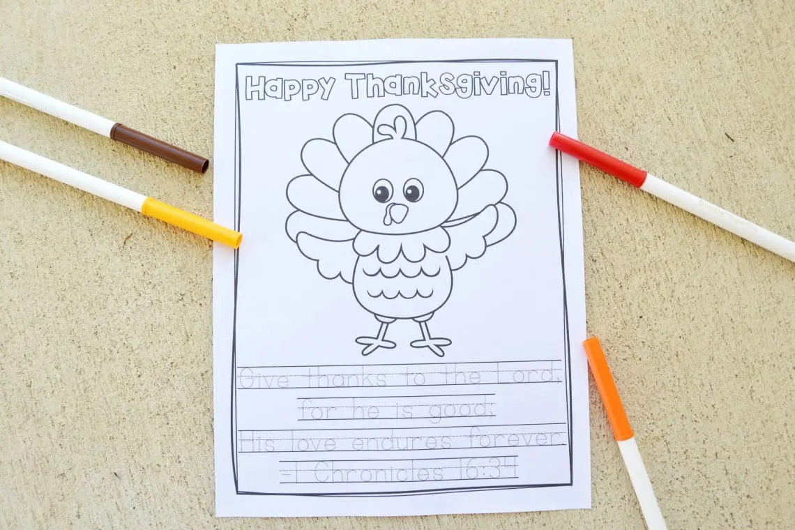 Give Thanks to the Lord coloring printable