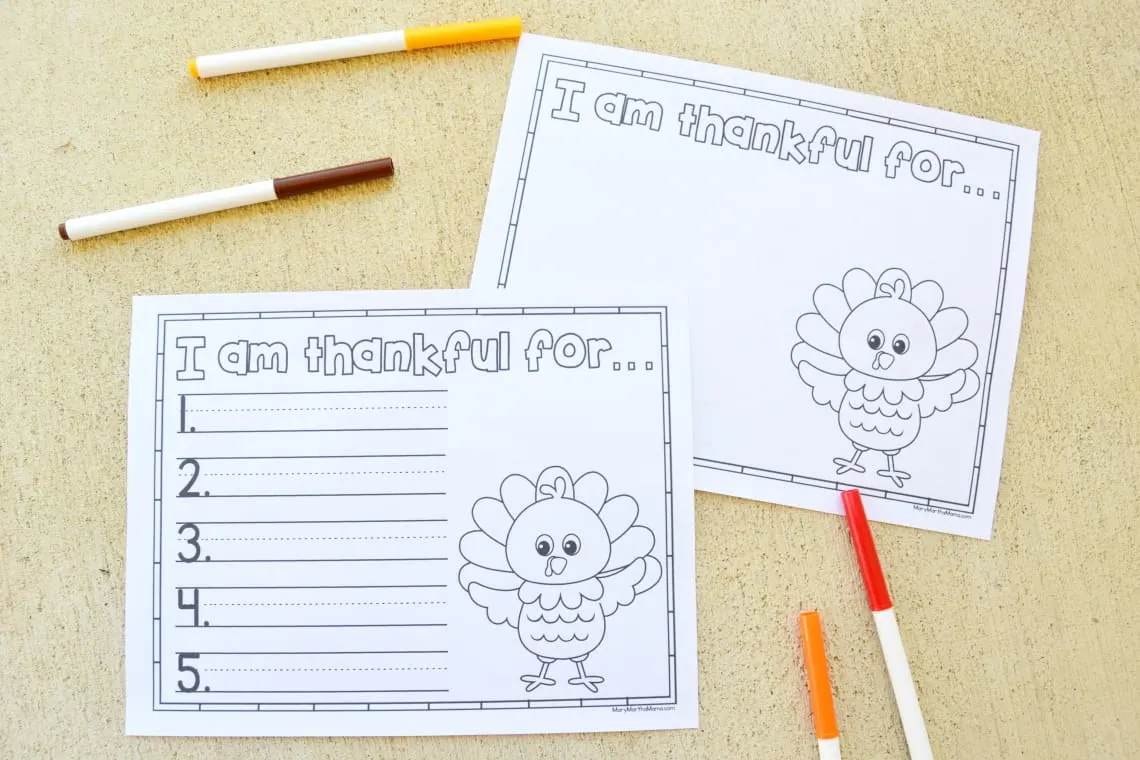 I am thankful for... free Thanksgiving printables coloring page