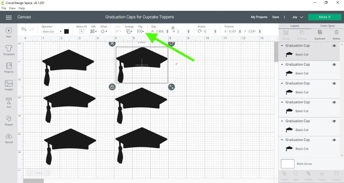 DIY Graduation Party Decorations- graduation cap image in Design Space