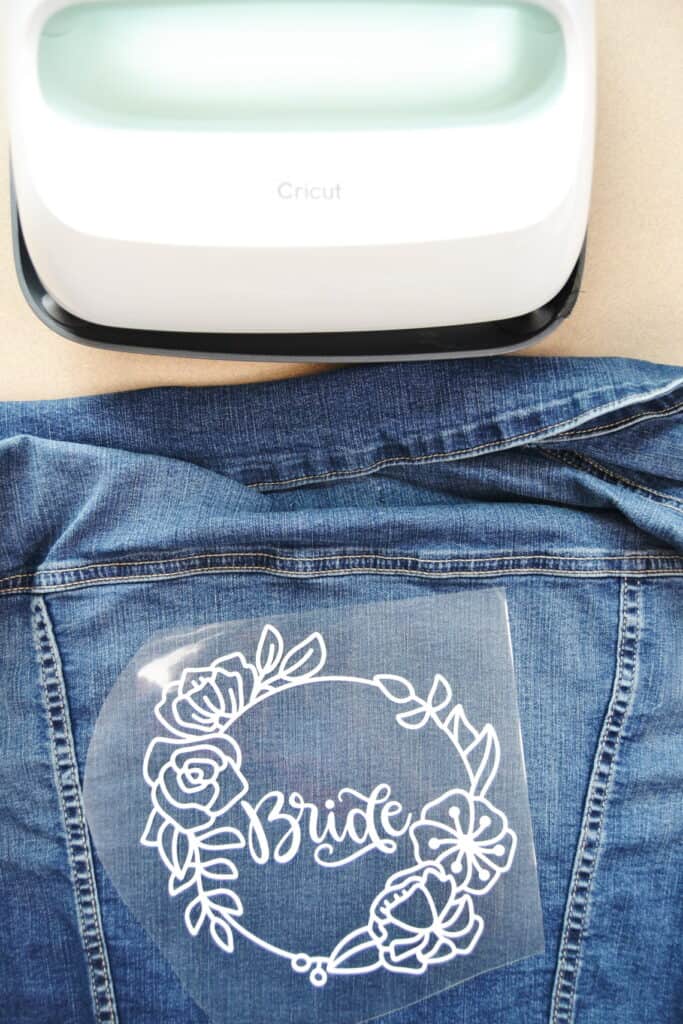 DIY Wedding Jean Jacket for Brides with Cricut Mary Martha Mama