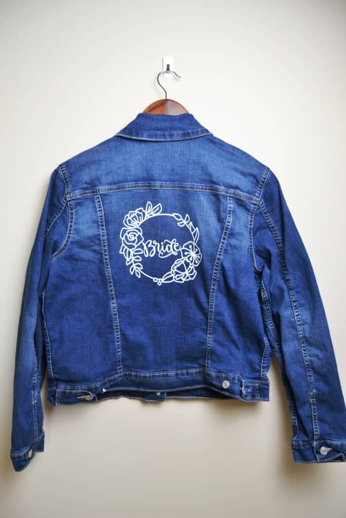 DIY Wedding Jean Jacket for Brides with Cricut Mary Martha Mama