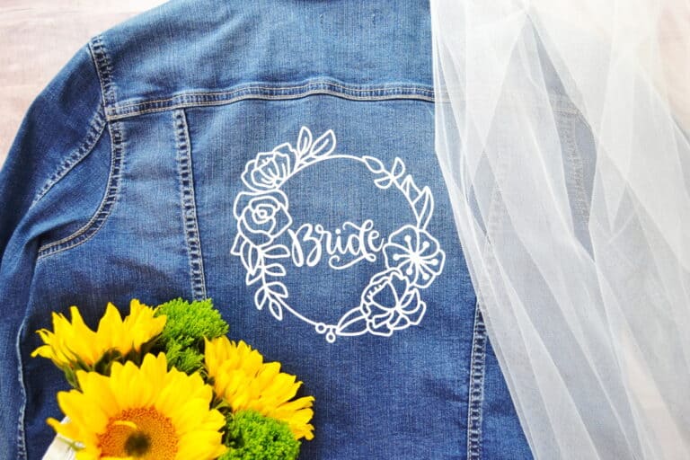 DIY Wedding Jean Jacket for Brides with Cricut