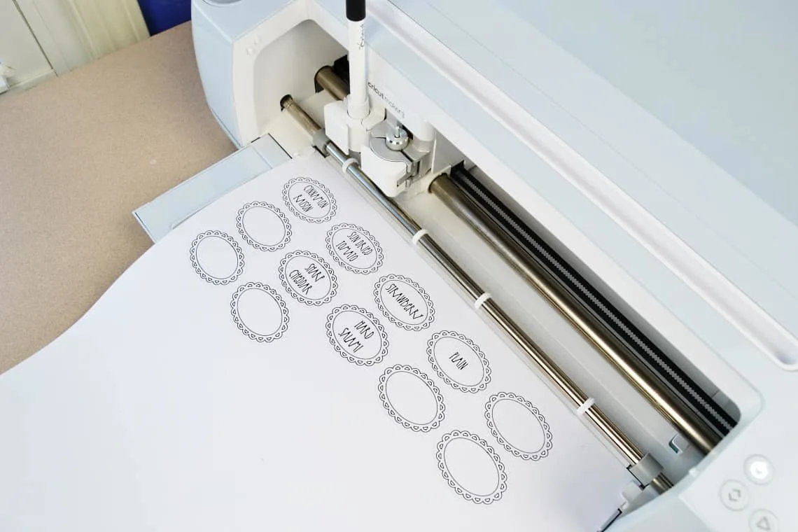 Making the labels with the Cricut Maker
