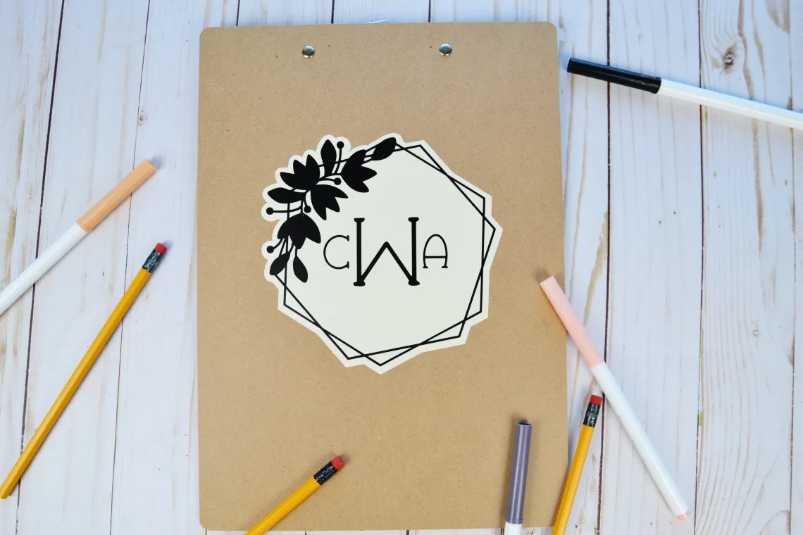 monogrammed clip board