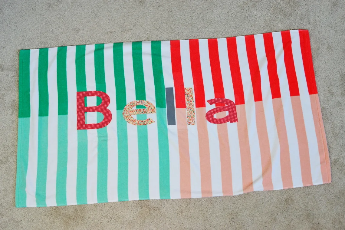 DIY personalized beach towel with the Cricut Maker 3