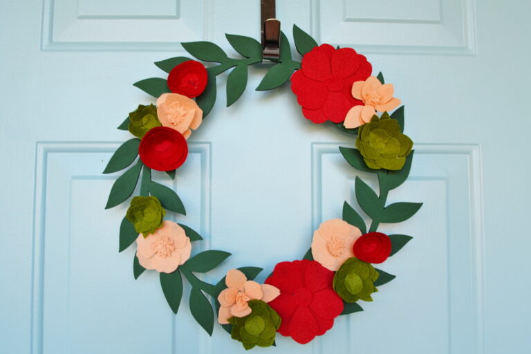 felt flower wreath