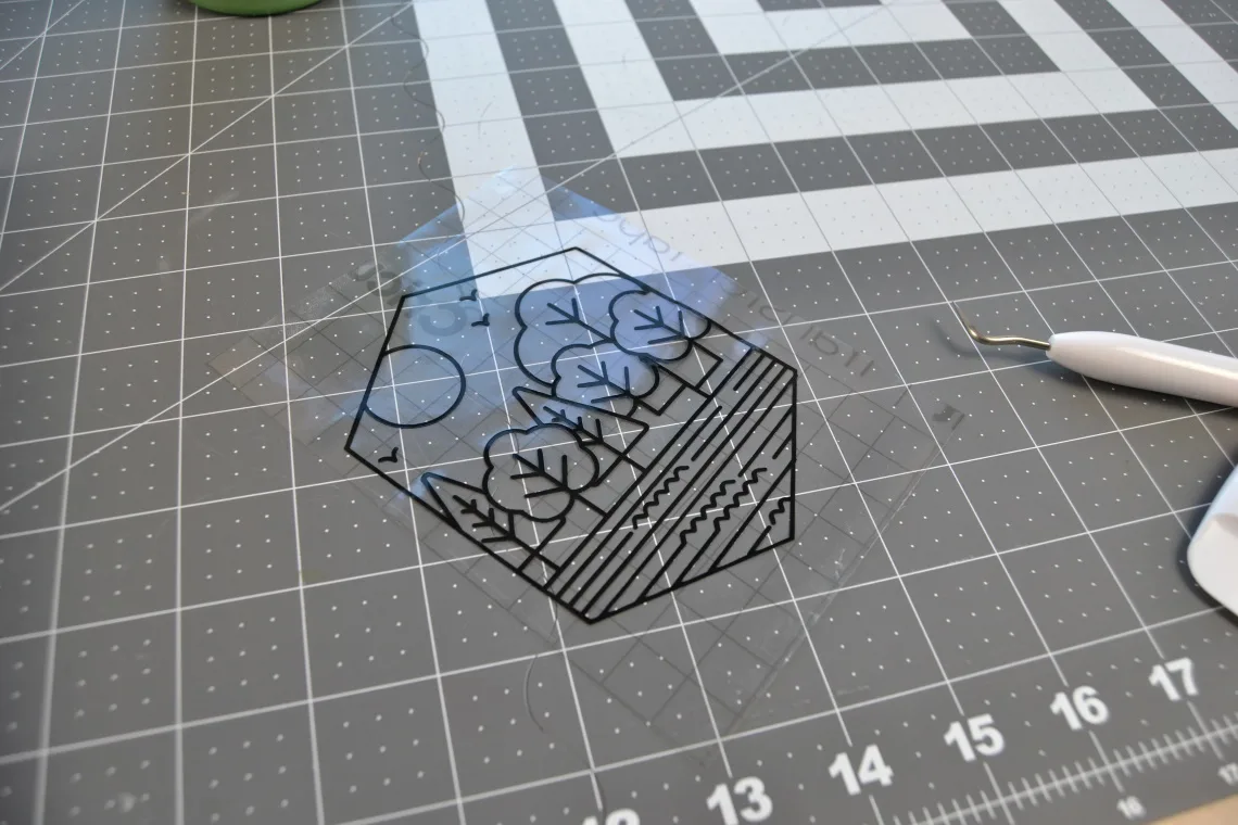 the vinyl on the transfer tape