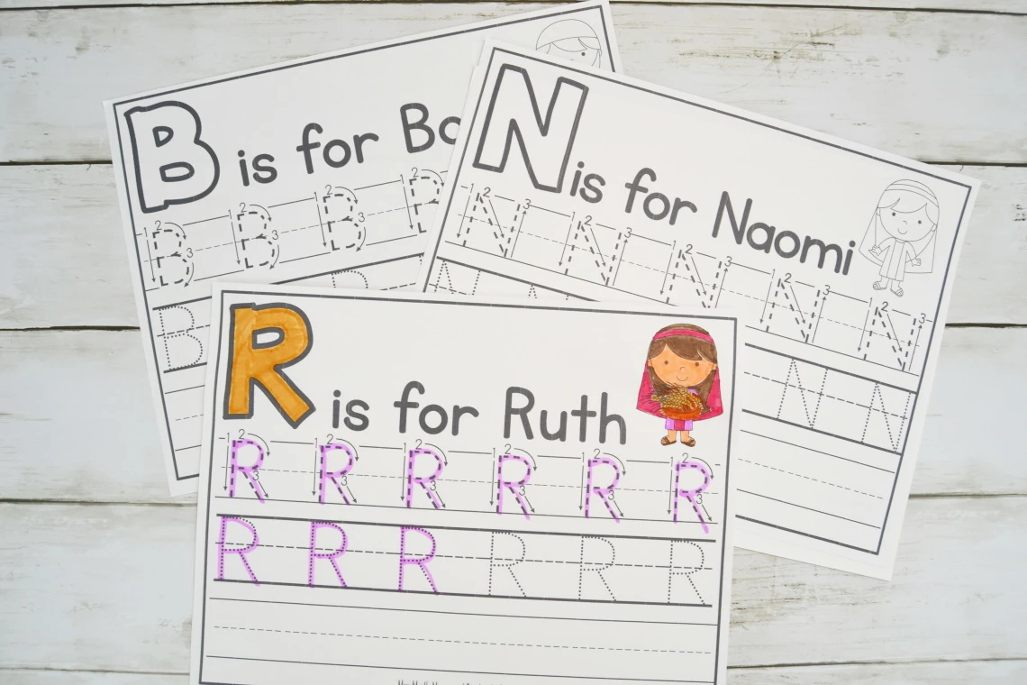 Letter tracing pages