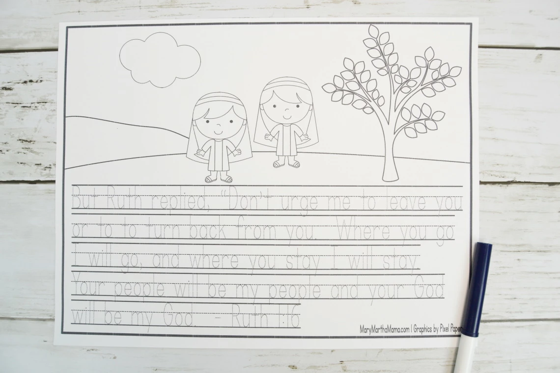 Ruth and Naomi activities page- key verse