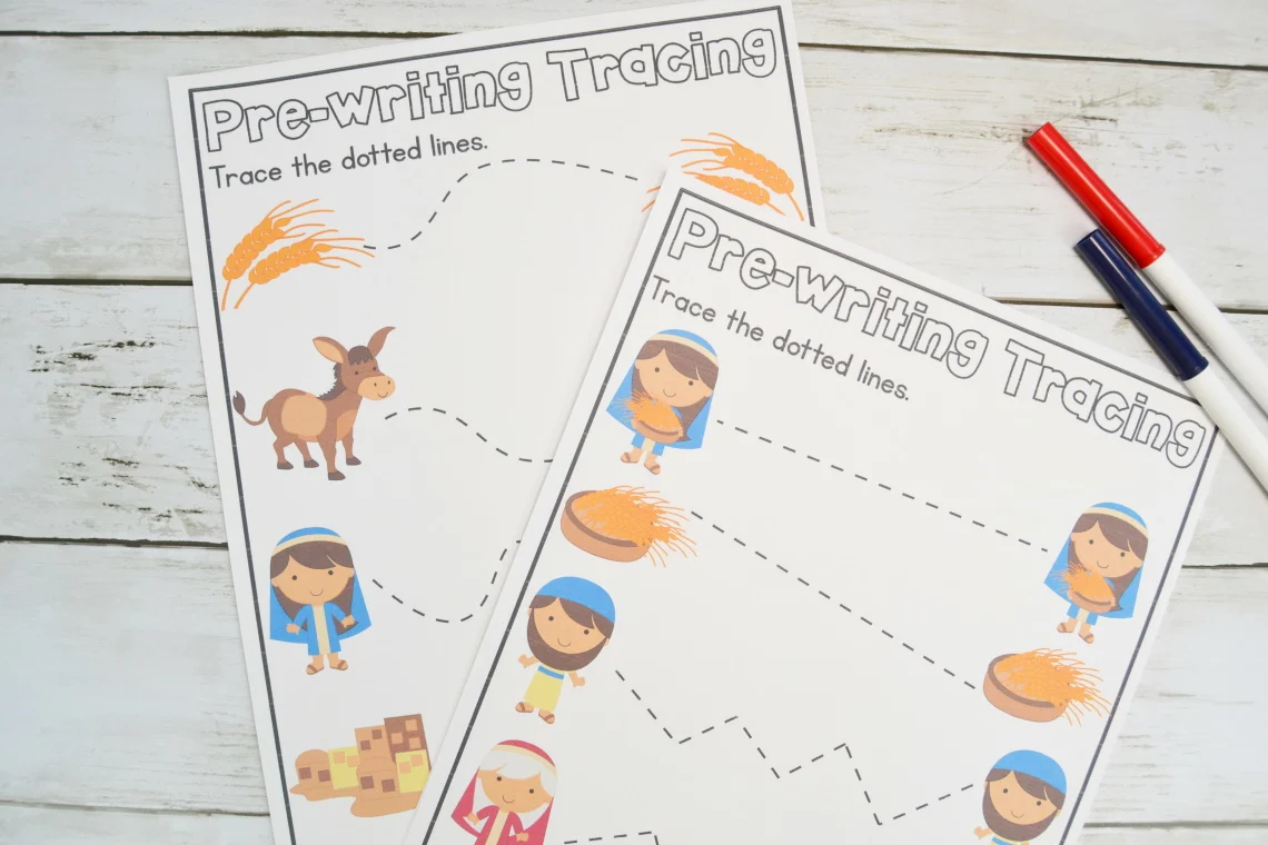 Ruth Activity Pages- prewriting tracing pages