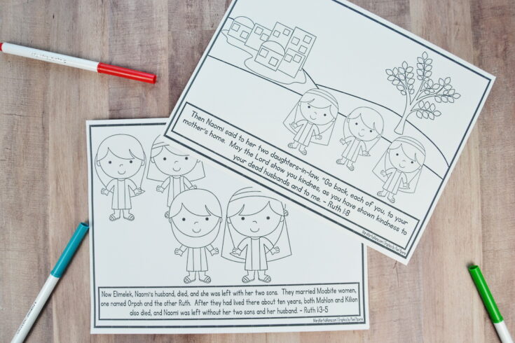 Ruth and Naomi Coloring Pages – Mary Martha Mama