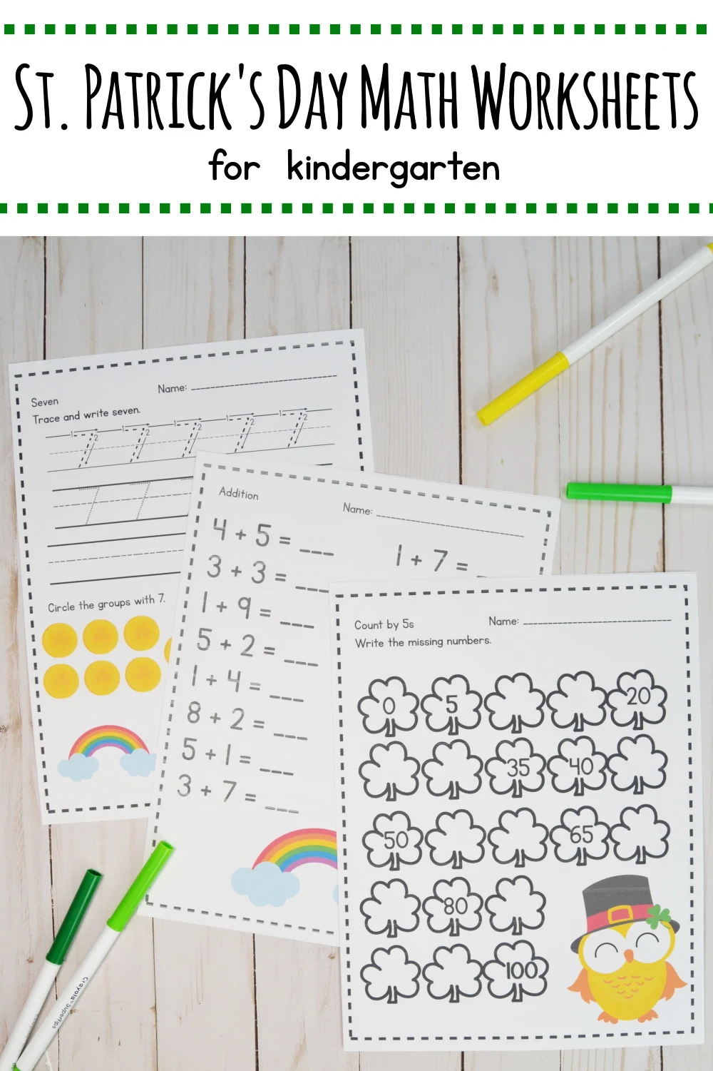 Saint patrick's day math worksheets