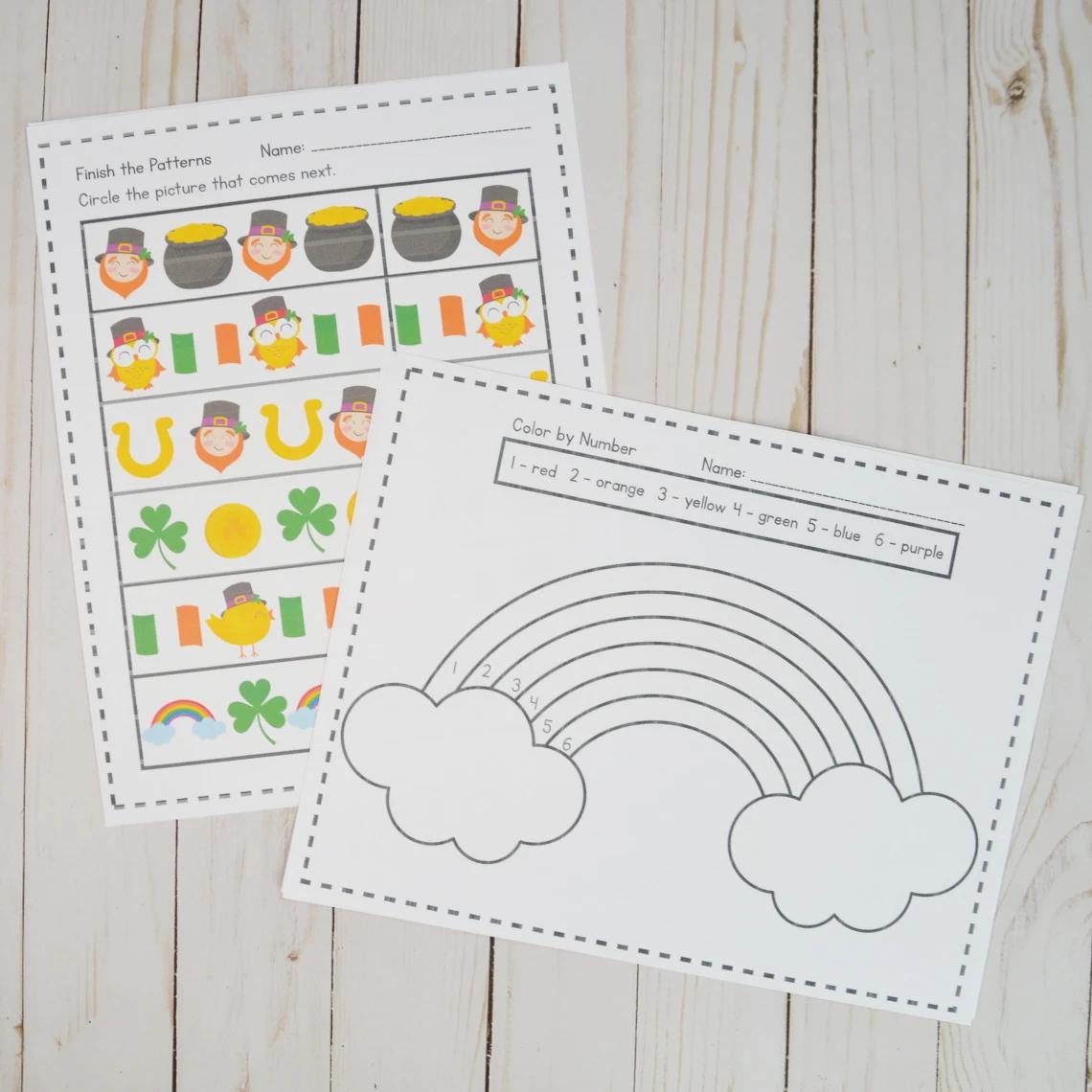 pattern practice and color by number worksheets