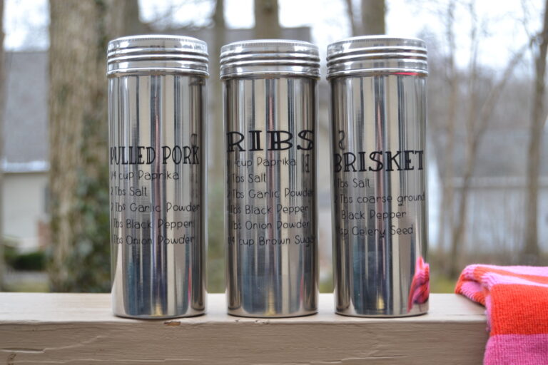 seasoning shakers on railing