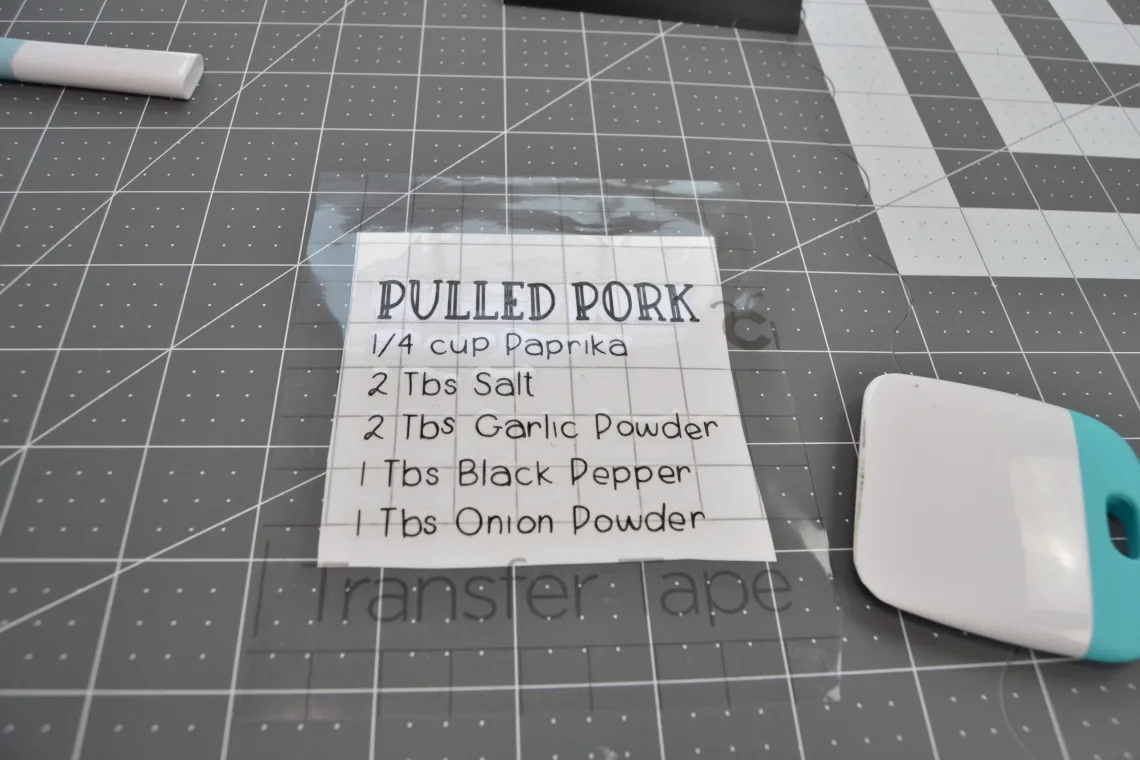 the transfer tape applied