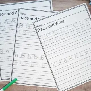 trace and write handwriting practice