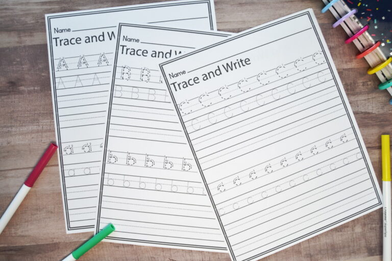 trace and write handwriting practice
