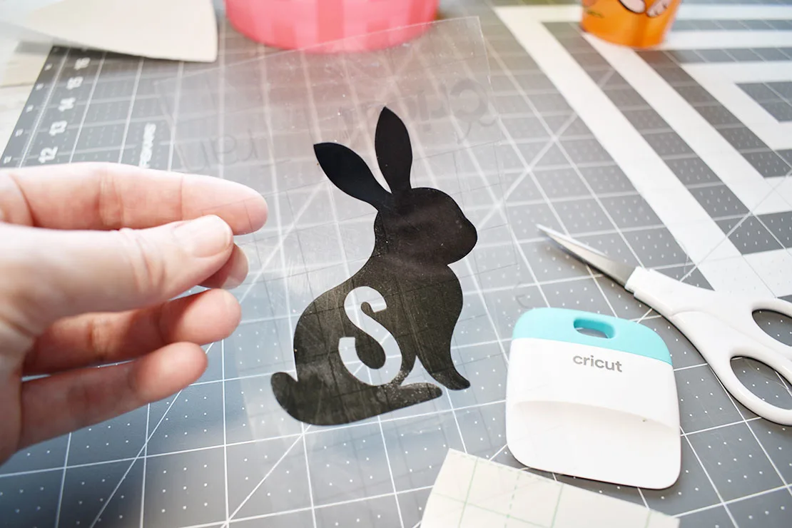 the vinyl on the transfer tape