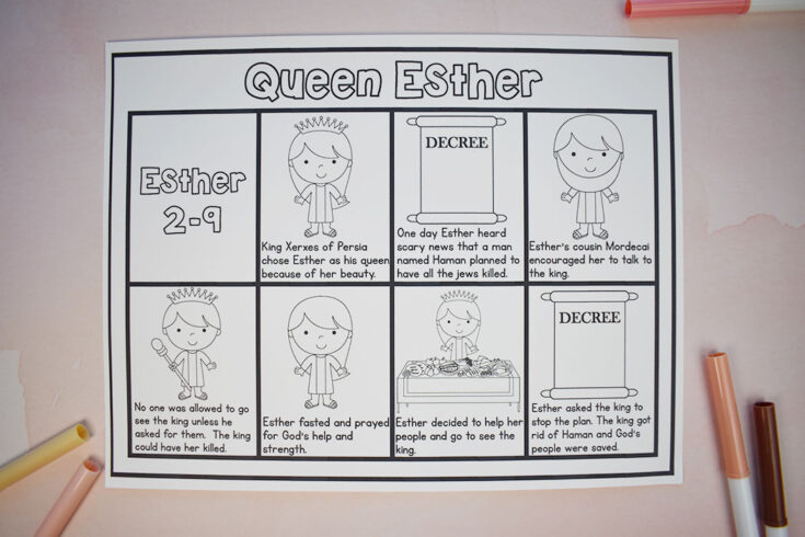 Coloring Pages of Queen Esther – Mary Martha Mama